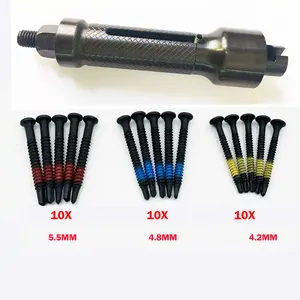 Extracteur de cylindre de dissolvant de goupille de clé automatique couleur noire avec 10 pièces 4.2mm 4.8mm 5.5mm outil de serrurier de vis de remplacement pour voiture