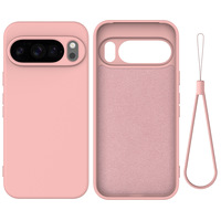 Étui de téléphone en silicone liquide de couleur unie avec cordon pour Google Pixel 11 10 Pro XL 4A