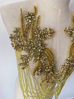 Rhinestone Motif Bunga Bentuk Pipih untuk Gaun Pengantin & Rok Ketat - Aplikasi Jahit