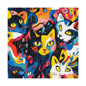 Puzzle en bois coloré à mille formes Meow, puzzle pour adultes, difficulté élevée, forme spéciale, épaisseur 3 mm, art décoratif - Product Image 1