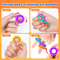 Produit Tendance 2026 Nouveautés Bague Fidget Spinner 6, 12 ou 18 pièces par lot Jouet Sensoriel Anti-Stress Rotatif en Silicone pour l'Autisme