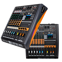 Console de mixage audio professionnelle GAX-HLM8 Green Audio 8 canaux en aluminium pour karaoké, scène, mariages et bars