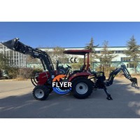 Traktor Pertanian Multifungsi 30hp 4wd dengan Pemuat Depan dan Backhoe untuk Dijual