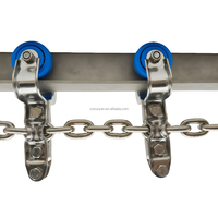 Système de convoyeur aérien pour abattoir de volailles, glissière suspendue en acier inoxydable avec rail en T et chaîne