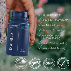 Suplemento dietético de marca privada de alta calidad, sin gluten ni azúcar, para la salud de huesos, articulaciones, corazón y piel, con omega 3 en cápsulas blandas. - Product Image 4