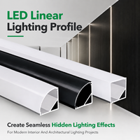 Profilé en aluminium à 45 degrés pour bande LED, éclairage décoratif, profilé triangulaire en aluminium encastré pour bandes LED