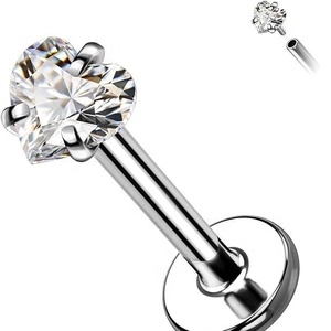 Pendientes <span class=keywords><strong>de</strong></span> <span class=keywords><strong>titanio</strong></span> tipo labret para cartílago, unisex, con rosca interna, circonita, flor, para nariz, tragus, hélix, labio, <span class=keywords><strong>piercing</strong></span> <span class=keywords><strong>de</strong></span> <span class=keywords><strong>titanio</strong></span> - Product Image 5