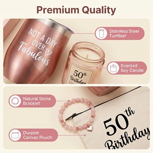 Lunaire - Regalos Personalizados para el 50.º Cumpleaños de Mujeres, Set de Regalo con Vaso, Cesta de Regalos con Artículos de Lujo, Regalo Único para Mamá o Amiga - Product Image 3
