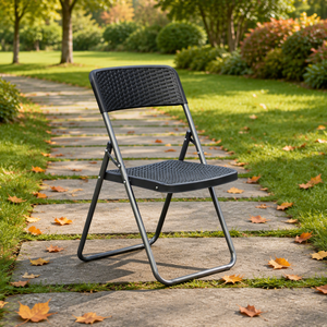 Autres meubles d'extérieur - Chaise pliante en plastique imitation rotin - Chaise pliante de jardin portable - Product Image 2