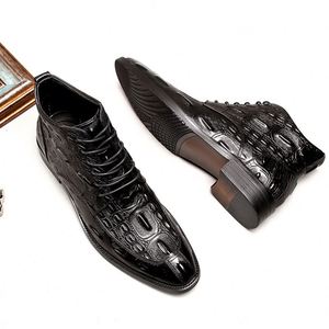 รองเท้าลำลองสไตล์ใหม่สีดำ รองเท้าโลฟเฟอร์หรูหราสำหรับธุรกิจ ผลิตตามสั่ง ขายส่ง รองเท้าสวมแบบสลิปออนเพิ่มความสูง - Product Image 1