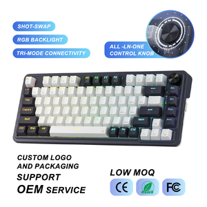 <span class=keywords><strong>Redragon</strong></span> K673 PRO Tri-mode RGB Gaming Keyboard 81 Teclas Hot-Swap Junta de interruptor rojo <span class=keywords><strong>Teclado</strong></span> mecánico para juegos con control de perilla - Product Image 1
