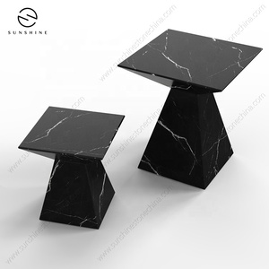 Minimalista Café Mesa auxiliar de café Antiguo Nuevo diseño Mesa de centro de mármol negro Mesa auxiliar - Product Image 4