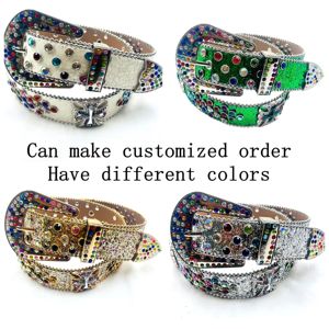 Pabrik langsung dapat disesuaikan 38mm Aksesori Barat berlian imitasi sabuk perhiasan kulit asli gesper paduan dapat disesuaikan sabuk PU - Product Image 2