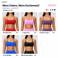 Ensemble de yoga Dingtai sans couture à dos croisé, short de compression taille haute respirant et à séchage rapide, ensemble 2 pièces soutien-gorge de sport pour femme