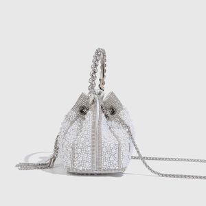 <span class=keywords><strong>Borsa</strong></span> a tracolla da donna alla moda con catena, <span class=keywords><strong>borsa</strong></span> da sera con <span class=keywords><strong>perle</strong></span>, <span class=keywords><strong>borsa</strong></span> a secchiello con strass e nappe - Product Image 4