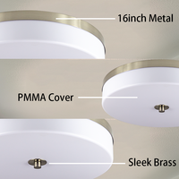 Plafonnier LED moderne Worbest 16 pouces 25W 5CCT à température de couleur variable et dimmable, certifié ETL/cETL pour la décoration du salon et de la chambre