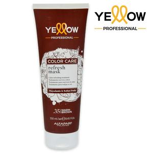 Alfaparf marrone caldo cura pigmento maschera per capelli 35 colore giallo bottiglia da 250ml - Product Image 1