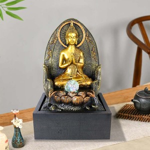 โต๊ะน้ำพุพระพุทธรูปสำหรับทำสมาธิน้ำพุเซนพร้อมไฟและลูกบอลหมุนสำหรับตกแต่งบ้าน - Product Image 3
