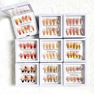 Fournitures pour ongles en gros, emballage en boîte, ongles press-on faits main de haute qualité avec motifs, ongles press-on faits à la main - Product Image 4