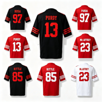 Jahitan Berkualitas Terbaik Dapat Disesuaikan # 97 BOSA # 13 PURDY #   23 McAFFREY # 49 BERIMAN # 85 KITTLE  Jersey Sepak Bola Amerika