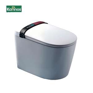 WC intelligent monobloc en céramique allongé avec capteur de pied automatique et fonction sanitaire pour salle de bain - Product Image 1
