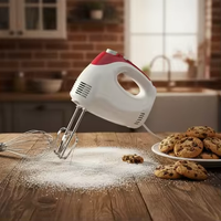 Batteur à œufs et à pâte 300W 5 vitesses avec fonction turbo, design à tête inclinable, certifié CE, crochets à pâte chromés, mini mixeur électrique