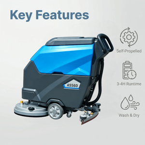 Cordless Floor Scrubber Behind the <b>Machine</b>, Hand-pushed Floor Cleaner, <b>Walk</b>-behind Floor Sweeper - Product Image 1