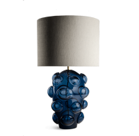Lampe de table moderne en verre, base en verre bleu raisin audacieux, pour chambre à coucher, chevet, salon, éclairage décoratif pour la maison