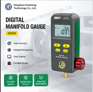 เกจวัดความดันดิจิตอล DUOYI DY518 สำหรับระบบ HVAC พร้อมฐานข้อมูลสารทำความเย็น 89 ชนิด สำหรับซ่อมแอร์และทดสอบการรั่วไหล - Product Image 2