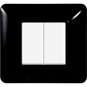 Plaque d'interrupteur mural en plastique Gloca 2P, 2 modules, noire, installation facile, compatible avec Matix - Product Image 4
