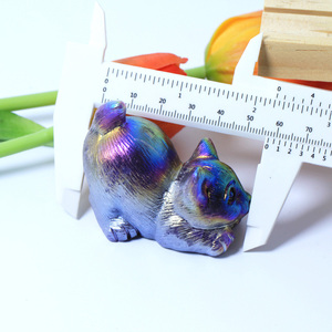 Offres Spéciales poli rose Aura chat Quartz cristal sculpture sculpté à la main pour artisanat décoratif et cadeaux avec mascotte en pierre - Product Image 4