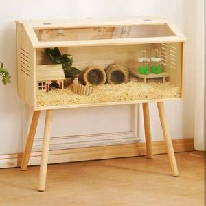 Gabbia per criceti in legno apertura obliqua casetta per piccoli animali per criceti topi Degus o altri animali di taglia simile - Product Image 3