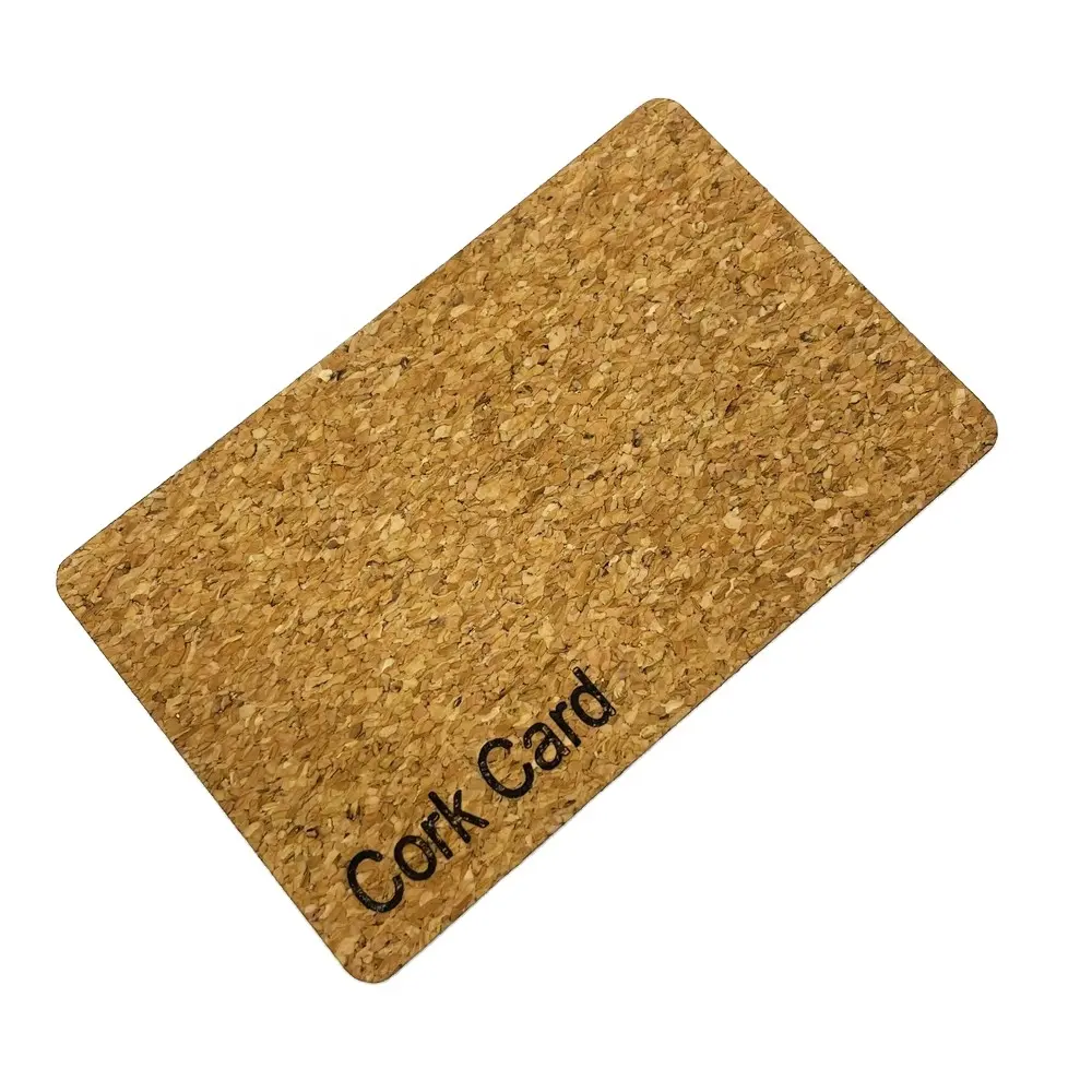 100% Recyclable custom logo shape and sized RFID NFC wood Cork key card tag for hotel key card system