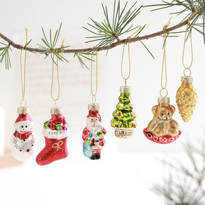 Decorazioni Natalizie in Vetro Dipinte a Mano, Ornamenti Pendenti Colorati per Creare Atmosfera - Product Image 3
