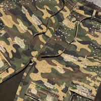 Shorts Cargo de Course en Coton Tissé pour Hommes, Coupe Ample et Large, Motif Camouflage Perlé Intégral, Qualité Supérieure, Personnalisables et Durables