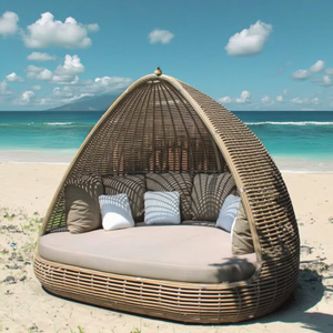 Vente en gros Cadre en aluminium Rotin Patio Daybed Canapé <span class=keywords><strong>Jardin</strong></span> Extérieur Meubles de plage pour hôtels et chaises longues - Product Image 2