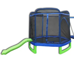 Fitness Jump Günstige 7ft Trampolin mit Slide Swing Full Net Outdoor Trampolin TR-84-P11 Kunststoff, 3pcs CN;JIA Mijump