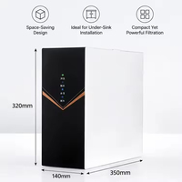 Purificador de Agua Compacto de Ósmosis Inversa de 100 GPD para Debajo del Fregadero, Sistema de Filtración de Agua Potable Doméstico de 4 Etapas