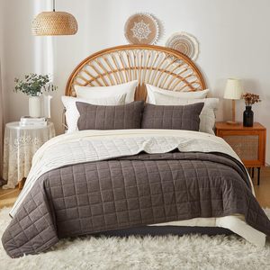 <span class=keywords><strong>Couvre</strong></span>-<span class=keywords><strong>lit</strong></span> en <span class=keywords><strong>coton</strong></span> et lin respirant à rayures bleues rustiques du fabricant avec 1 taie d'oreiller pour un usage domestique - Product Image 3