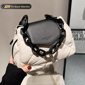 KALANTA 2022 Hit Winter PU Leather Padded Quilted Women's Designer Handbag Luxury Brand Chain Shoulder Crossbody Kawaii Tote Bag