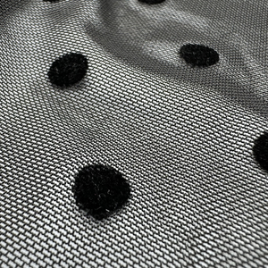 Tissu en <span class=keywords><strong>maille</strong></span> extensible à pois, tissu floqué à haute résistance, <span class=keywords><strong>maille</strong></span> polyammonia floquée, tissu pelucheux pour robe de <span class=keywords><strong>femme</strong></span> - Product Image 2