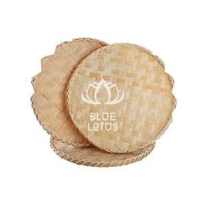 Bandeja Artesanal de Bambú Loto Azul al MEJOR PRECIO 2025, Bandeja Ecológica para Exhibición de Alimentos - Product Image 1
