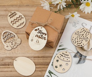 <b>Wooden</b> Engraved Hollow Easter Egg Ornament Home Decoration DIY Handmade Craft for Easter Festival Party - Product Image 4