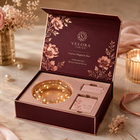 Scatola Magnetica di Lusso su Misura per Set di Luci LED, Custodia Rigida con Bordo in Lamina d'Oro, Laminazione Opaca, Goffratura, Fodera in Spugna, Produzione OEM