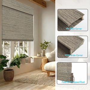 Hot Selling Cordless Roll up <strong>Bamboo</strong> <strong>Blind</strong> with Valance Electric Woven Wood <strong>Blinds</strong> for <strong>Indoor</strong> Windows - Product Image 3