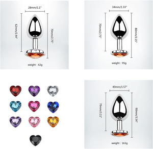 Силиконовые металлические заглушки для анального секса - Product Image 6