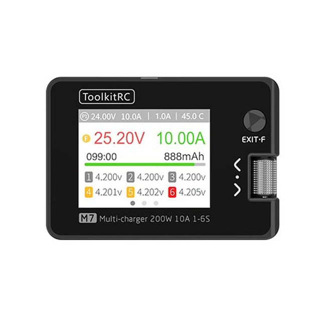 ToolkitRC M7 Multi-charger 200W 10A Smart Balance LiPo Battery Charger 1-6S for FPV RC Car Aircraft