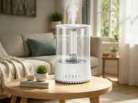 Humidificateur d'air ultrasonique intelligent 4L à brume chaude et froide avec minuterie 12H, affichage numérique et diffuseur d'arômes pour la maison et la chambre