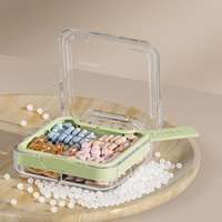 Boîte à pilules portable mini en plastique personnalisée par le fabricant, grande capacité, avec couvercle et compartiments pour le rangement moderne des comprimés médicamenteux