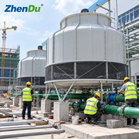 Tour de refroidissement en PRV pour bâtiment commercial, résistante aux UV, de type ouvert et rond, pour système de refroidissement HVAC commercial